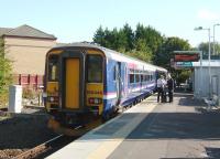 Changeover at East Kilbride terminus for the crew of 156 446 on 8 September 2007.<br><br>[David Panton 08/09/2007]