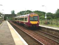 170 470 with a service for Glasgow Queen Street about to leave Stepps on 30 August 2008.<br><br>[David Panton 30/08/2008]