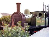 The preserved (and much travelled) J72 69023 <I>Joem</I> stands at the buffer stops at Dunnington on the Derwent Valley Light Railway in 1979.<br><br>[Ian Dinmore //1979]