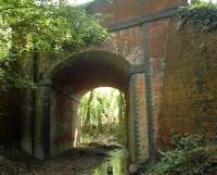 L&SWR Meon Valley Line - overbridge - the South Downs Way-come-stream passes below.<br><br>[Alistair MacKenzie 12/09/2008]