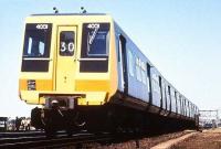 Prototype 4-PEP unit 4001 on a Hampton Court service in June 1975. One of 3 similar units used as part of an extensive BR testing and research programme in the 1970s. Eventually withdrawn in 1977 the units provided valuable input into the design and features incorporated in subsequent production classes.<br><br>[Ian Dinmore 22/06/1975]