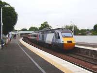 43238 snakes into Inverkeithing on 30 August with an Aberdeen - Kings Cross service.<br><br>[David Panton 30/08/2008]