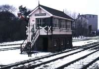The signal box at Crowborough on the Uckfield branch, photographed in the Winter of 1974.<br><br>[Ian Dinmore //1974]