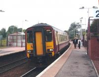 156 510 on a Whifflet train at Bargeddie on 17 September 2008.<br><br>[David Panton 17/09/2008]