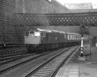 Class 27 no 5401 brings a train into Glasgow Queen Street in 1973.<br><br>[John McIntyre //1973]