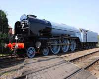 A1 Pacific 60163 <I>Tornado</I>, built by the A1 Steam Locomotive Trust at Darlington, seen on the Great Central Railway, Loughborough on 21 September 2008. Impressive enough in Grey, it will look magnificent in BR green.<br><br>[Peter Todd 21/09/2008]