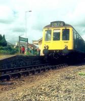 The branch service from Plymouth stands at the old Gunnislake station in September 1972.<br><br>[Ian Dinmore 11/09/1972]