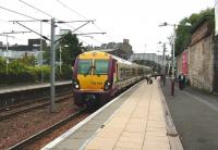 334 029 at Hamilton Central on 17 September with a Milngavie service.<br><br>[David Panton 17/09/2008]