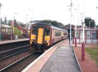 156 505 with a Whifflet - Glasgow Central service calls at Bargeddie on 17 September 2008.<br><br>[David Panton 17/09/2008]