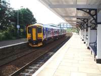 Last stop before Penzance. 150249 calls at St Erth down platform on a service from Plymouth. The St Ives branch bay is to the right of the up platform and shares the canopy. The traditional bench on the right is one of several at the station. <br><br>[Mark Bartlett 18/09/2008]