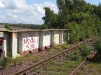 Standing on the bridge over Merry Road looking towards the former BSC Ravenscraig site in October 2008. The line carried strip coil trains, limestone from Shap and scrap from various sources destined primarily for the strip mill and scrap yards. In the early 1980s the line continued on to Shieldmuir Junction where it also served the Lanarkshire Steelworks.<br><br>[Mick Golightly //]