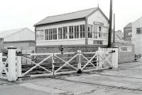 LNWR signal cabin controlling the junction with the line to Deepdale Coal Concentration Depot from the former Longridge line and the adjacent Skeffington Road level crossing. The crossing still exists today, close to the Preston North End football stadium, but the tracks are heavily overgrown and the box and gates are long gone.  <br><br>[Mark Bartlett //1978]