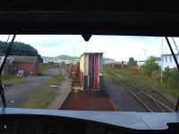 Leaving Millburn Yard for Aviemore in October 2008, with the bridge sections that will eventually span the River Dulnain. <br><br>[Mick Golightly 03/10/2008]