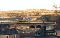 A class 47 with a train on the approach to Aberdeen in 1987.<br><br>[Alan Cormack //1987]