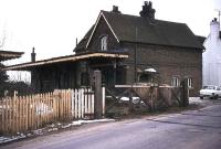 The old station at Barcombe Mills, between Lewes and Uckfield, viewed over the level crossing following a snowfall in the winter of 1974, almost 5 years after closure.<br><br>[Ian Dinmore //1974]