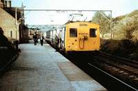 Class 506 1500v Dc EMU led by M59407Mat Hadfield on 15 June 1983 about to depart for Manchester Piccadilly.<br><br>[Colin Alexander 15/06/1983]