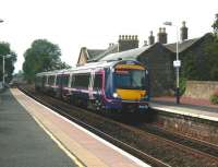 Eastbound 170 450 arrives at Linlithgow on 27 September with an Edinburgh Waverley service. <br><br>[David Panton 27/09/2008]