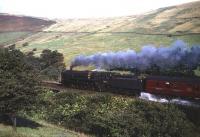 Britannia Pacific 70022 <I>Tornado</I> replenishes her water supply from Dillicar troughs, south of Tebay, in the 1960s.<br><br>[Robin Barbour Collection (Courtesy Bruce McCartney) //]