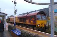 EWS 66143 at the buffer stops at Bathgate on 19 October 2008.<br><br>[Bill Roberton 19/10/2008]