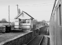 Passing through the closed station at Balla, County Mayo (closed to passengers in 1963) on a train heading for Ballina in 1988.<br><br>[Bill Roberton //1988]