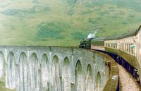 Crossing Glenfinnan Viaduct in the Summer of 1990 behind Stanier Black 5 no 5407.  <br><br>[Colin Alexander //1990]