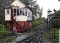 View northwest over the crossing from Alston terminus towards Slaggyford on 18 October 2008.<br><br>[Peter Todd 18/10/2008]