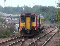 156 430 on the crossover from the reversing siding to the up line at Cumbernauld on 17 September 2008 ready to form the next service to Motherwell.<br><br>[David Panton 17/09/2008]