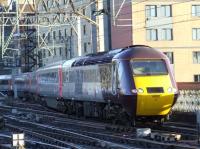 43321 at the rear of the 0640 CrossCountry service from Dunbar with a full rake of Mark 3 coaches in new CrossCountry colours.<br><br>[Graham Morgan 27/10/2008]