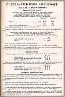 Summer 1962 timetable for <I>The Car-Sleeper Limited</I>. [Railscot note: Europes first car carrying service was introduced between Perth and London (Holloway) in 1955. A daytime <I>Anglo-Scottish Car Carrier</I> (image 21127) and an overnight <I>Car-Sleeper Limited</I> eventually became part of the BR Motorail network launched in the mid 1960s. By then destinations had increased and a  London Motorail terminus was built over the former bays at the north end of Kensington Olympia station (image 4643 & 5129). Motorail was eventually abandoned due to decline in demand following growth in the popularity of foreign package holidays, although FGW continued to carry cars as part of its <I>Night Riviera</I> sleeper service until 2005.]  <br>
<br><br>[Colin Miller 12/08/1999]