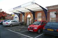 Capital of the Yorkshire Wolds. View north east showing the attractive frontage and main entrance to Driffield station on 1 October 2008. <br><br>[John Furnevel 01/10/2008]