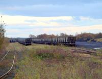 Three of the six rakes of HAA coal hoppers which have been rehoused at Thornton Yard having been at Perth New Yard for several years.<br><br>[Brian Forbes 08/11/2008]