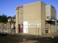 The old amenity block in Perth New Yard awaits is fate as track lifting and demolition work gets underway in the yard in October 2008. <br><br>[Gary Straiton /10/2008]