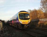 FTPE 185 115 heading for Blackpool North at Rylands Crossing, Chorley, on 16 November 2008.<br><br>[John McIntyre 16/11/2008]