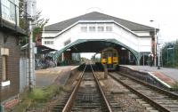 A Northern Rail Bridlington - Sheffield train about to leave Beverley on 1 October 2008. View north from the level crossing.<br><br>[John Furnevel 01/10/2008]