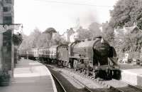 Ex-Southern Railway class S15 no 30841 enters Pickering station in July 1992 with train from Grosmont.<br>
<br><br>[Colin Miller /07/1992]