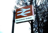 Street sign outside the <I>Commonwealth Games</I> station at Meadowbank in 1986.<br><br>[David Panton //1986]
