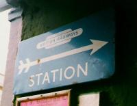 Showing the way, against the wall, up a close, in Montrose. A rare survivor photographed in 1999 in Railway Close, Montrose, some 34 years after the official change of image.<br><br>[David Panton //1999]