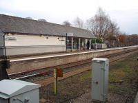 Proof that the Windermere branch is 10 1/4  miles long with this milepost by the buffers. The 1986 replacement station building was substantially improved recently and now boasts a proper waiting room.<br><br>[Mark Bartlett 27/11/2008]