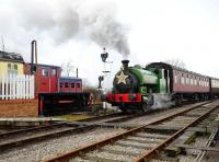 Slough Estates No 3, a Hudswell-Clarke 0-6-0ST No 1544 from 1928, masquerading as one of Santa's reindeers at Hayes Knoll on the Swindon and Cricklade Railway on 29 November!<br><br>[Peter Todd 29/11/2008]