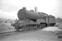 Robinson D11 <I>Improved Director</I> no 62690 <I>The Lady of the Lake</I> stands at the west end of Haymarket shed in April 1959. The locomotive, built at the Scotswood works of Armstrong Whitworth in 1924, was a Haymarket engine throughout the BR era until its official withdrawal in July 1961.<br><br>[Robin Barbour Collection (Courtesy Bruce McCartney) 26/04/1959]