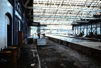 Looking out from the redundant train shed at Oban in August 1985.<br><br>[David Panton /08/1985]