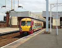 334 006 calls at Paisley Gilmour Street on 7 June 2007 with a service for Gourock. [See image 10085 for unit in new Saltire livery]<br><br>[David Panton 07/06/2007]