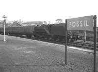 With only days to go before closure, Black 5 44850 stands in the sidings alongside Possil station in October 1964.<br><br>[Colin Miller /10/1964]