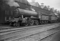 Gresley K2 2-6-0 No 61787 <I>Loch Quoich</I> at Thornton Junction on 29 July 1958. Built by Kitson & Co at their Leeds works in 1921 the locomotive spent most of its life on the West Highland line before withdrawal by BR in October 1959. Two months later 61787 became one of the 60 plus locomotives cut up by Arnott Young at Old Kilpatrick.<br><br>[Robin Barbour Collection (Courtesy Bruce McCartney) 29/07/1958]