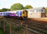 Northern 158815 passes Bridlington South box on 1 October with the 0841 Sheffield - Hull - Bridlington service.<br><br>[John Furnevel 01/10/2008]