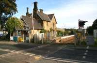 The wooden entrance porch at the Whitby and Pickering Railway's 1835 station at Ruswarp. Photographed in October 2008 from the west side of the level crossing over the B1416 road looking towards Whitby.<br><br>[John Furnevel /10/2008]