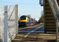 A First Great Western HST bound for Paddington runs east through Thatcham on 6 December 2008 as a westbound Class 165 on a local from Reading to Bedwyn approaches the station.<br><br>[John McIntyre 06/12/2008]