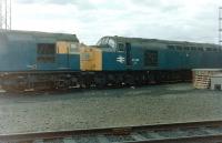 40162 stands alongside a class 26 at Eastfield MPD on 27 June 1981. The class 40 is thought to have been the last BR locomotive to carry operational 4-character headcodes.<br><br>[Colin Alexander 27/06/1981]