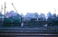 On shed - Bulleid <I>West Country</I> Pacific no 34013 <I>Okehampton</I> at Bournemouth in the 1960s. The locomotive was withdrawn by BR in 1967. [Thanks to Mark Poustie and Cameron Fraser]<br><br>[Robin Barbour Collection (Courtesy Bruce McCartney) //]