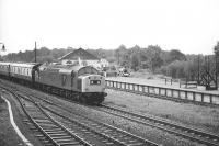 40184 with a southbound train approaching Aviemore on 1 August 1980.<br><br>[Peter Todd 01/08/1980]